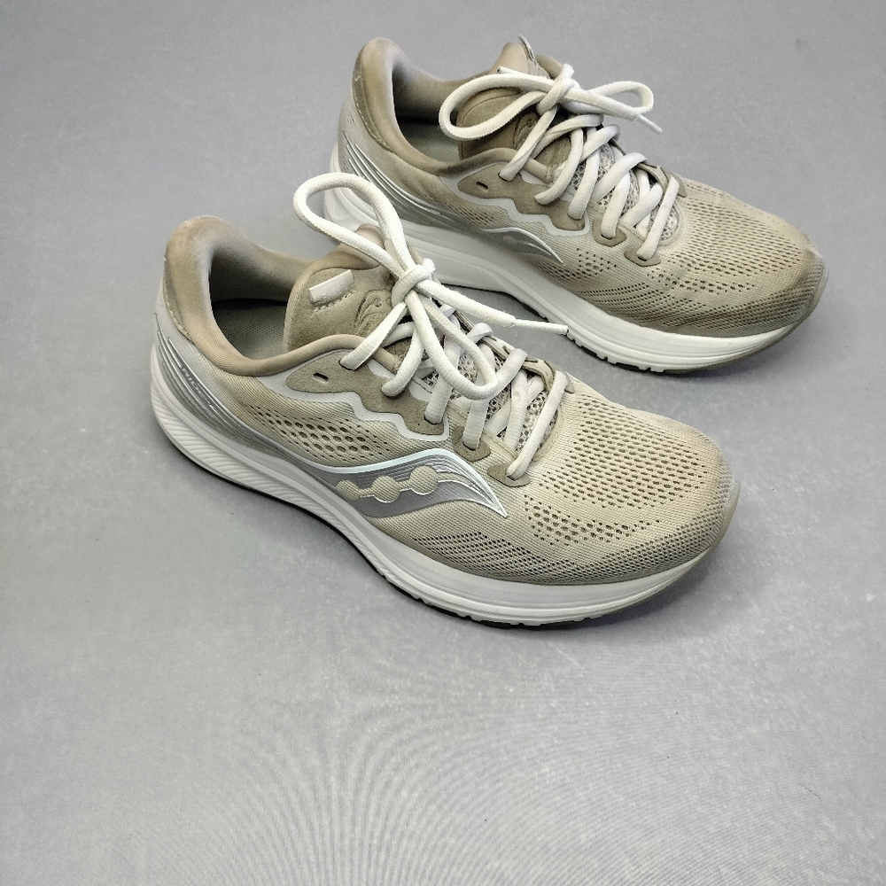 Saucony Womens Ride 14 Running Shoes size 7 Gray Athletic Sneakers #S10650-15